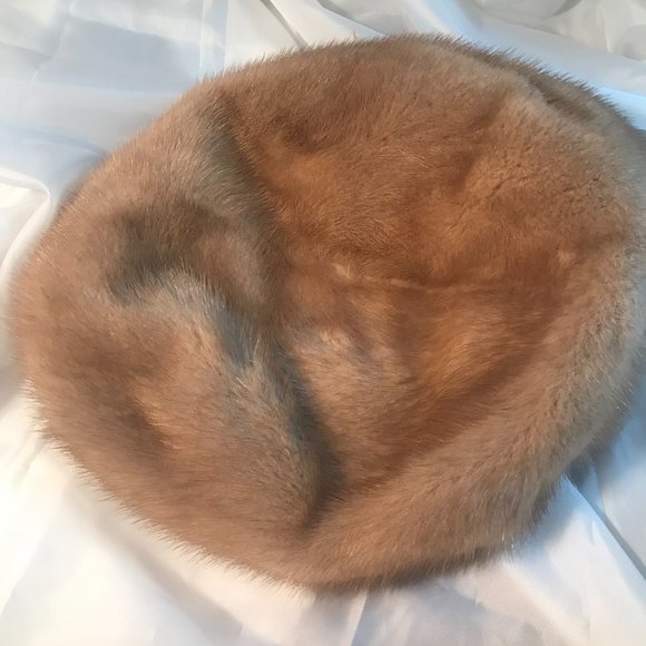 TAN MINK HAT  VINTAGE 1950'S - Picture 5 of 8